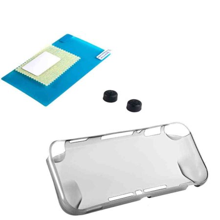 Набор 3 в 1 OIVO Crystal Cover Kit (IV-SW666) Прозрачный черный (Switch Lite)